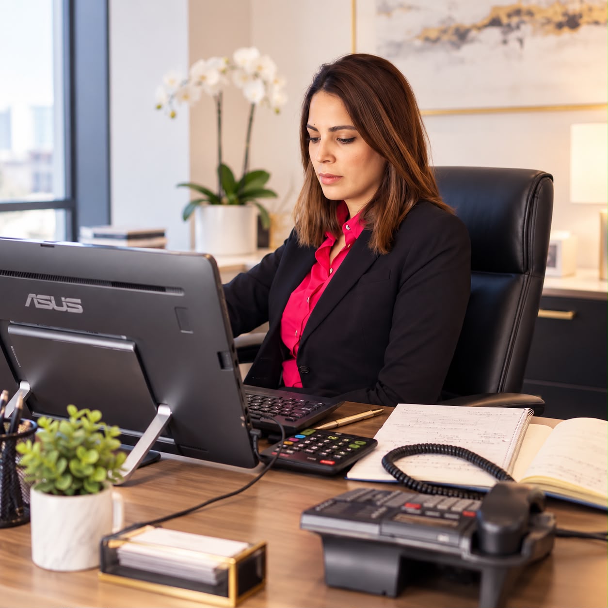 Conseillère de l’agence Mogador Voyage à son bureau