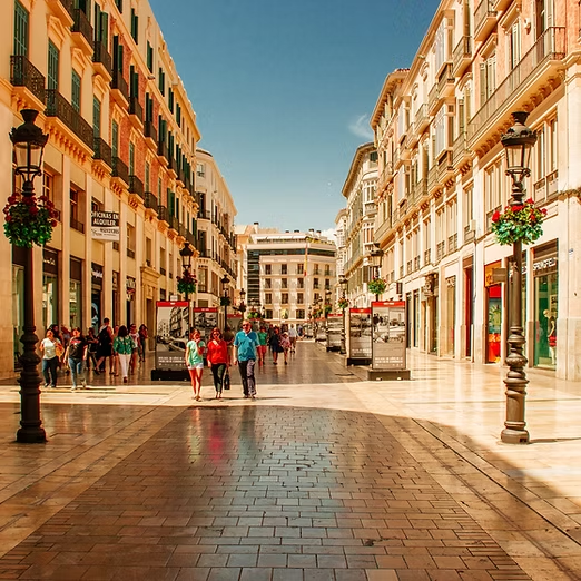 Rue piétonne au centre de Málaga en Espagne