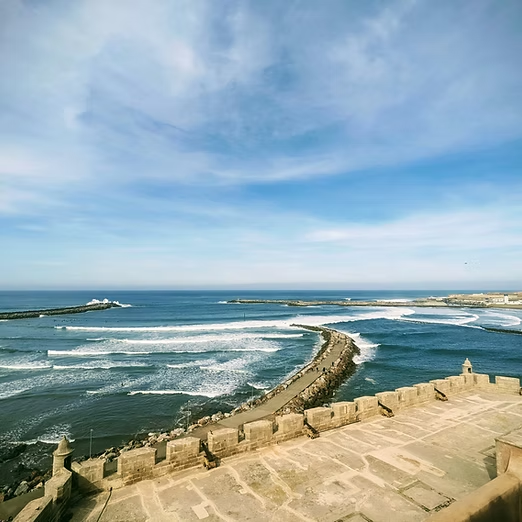 Vue sur la côte atlantique depuis Rabat